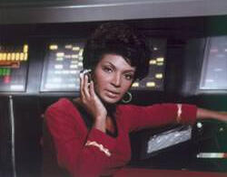 Lt. Uhura takes a call